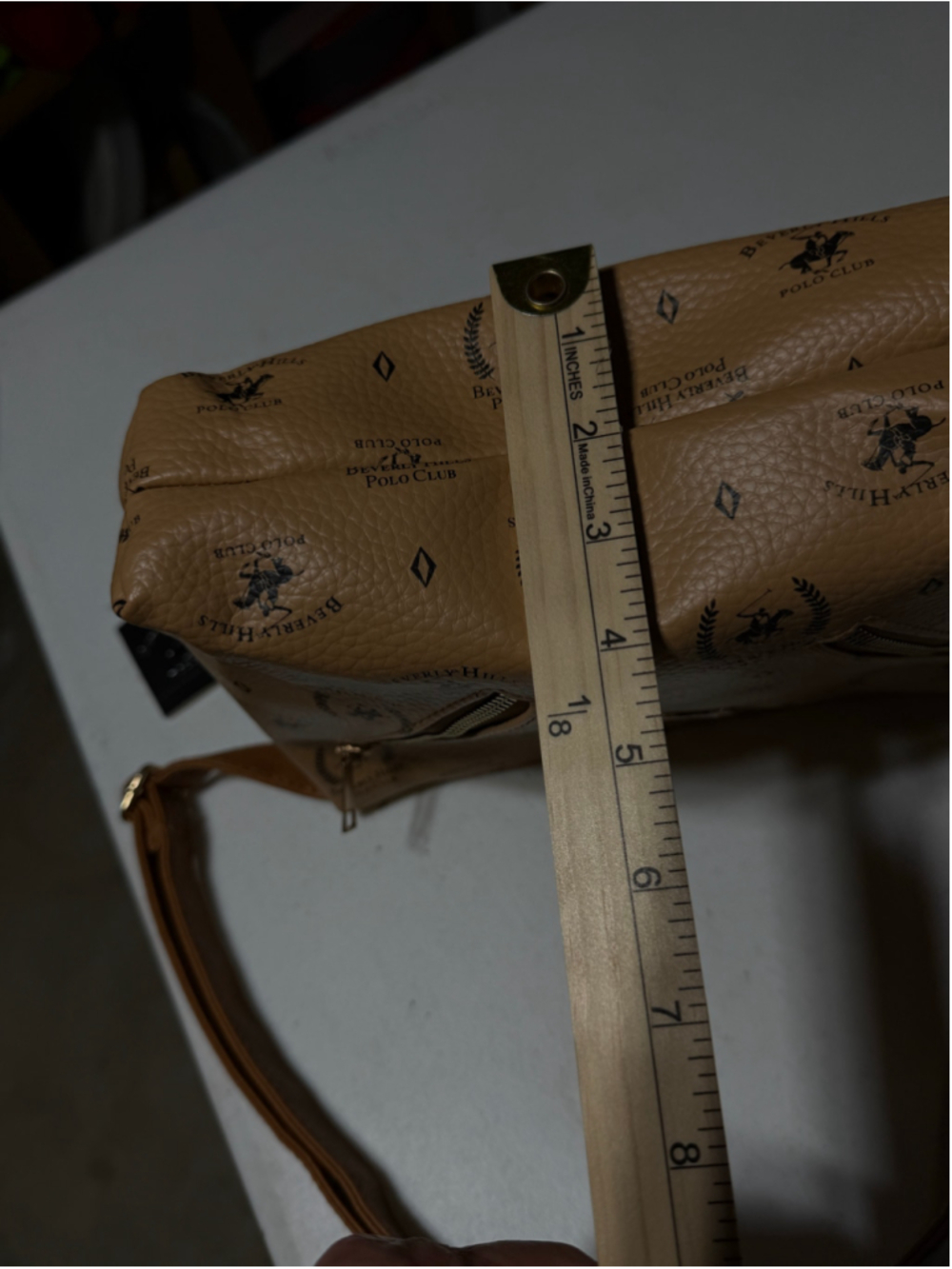 Beverly Hills Polo Club Tan Logo Crossbody Shoulder Bag - Picture 5 of 11